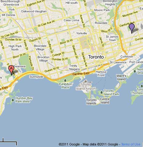 Closure of Gardiner Expressway (Between the Two Balloons on the Map Above) May 21 - 23 (Victoria Day)