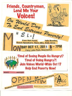 Itinerary of International Day for The Eradication of Poverty Oct 17, 2011