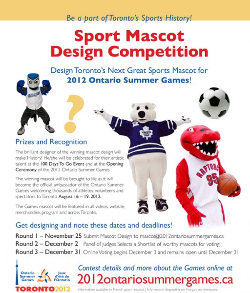 2012 Ontario Summer Games + Sport Mascot Design Contest: Updates