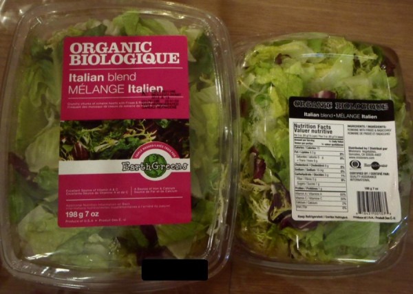 Earth Greens brand Organic Italian Blend salad / Salade Mélange italien biologique de marque Earth Greens