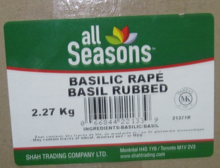  All Seasons brand Basil Rubbed / « Basilic rapé » de marque All Seasons