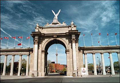 Above, Princes' Gates at the Canadian National Exhibition. Veterans and a Companion Ride the TTC for FREE on Warriors' Day Aug.18, 2012.