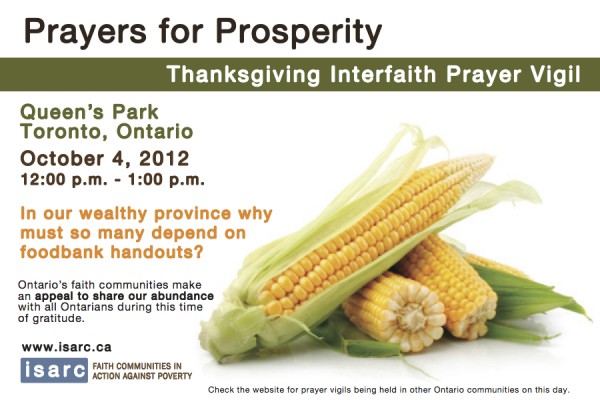 You’re Invited: Interfaith Prayer Vigils for Eradication of Poverty in Ontario