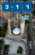 Above, Toronto City Hall in Ontario, Canada: 311 is the phone number to use within the City of Toronto for info.