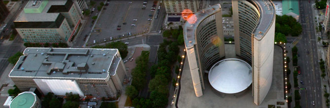 Above, Toronto City Hall Area (http://www.toronto.ca/)
