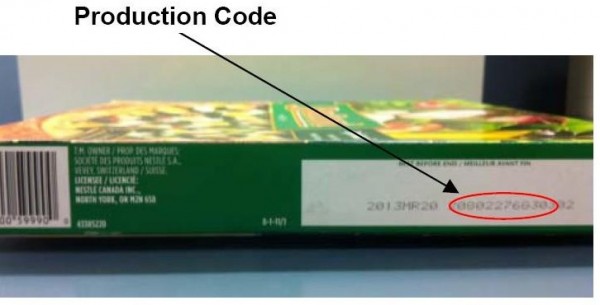 Production code / Code de production