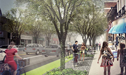 Eglinton Connects Project's image: An artist’s conception of what the Eglinton streetscape may be like in the future.