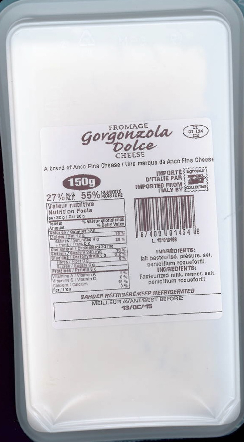 Il Villaggio brand Gorgonzola Dolce Cheese / Fromage Gorgonzola Dolce de marque Il Villaggio
