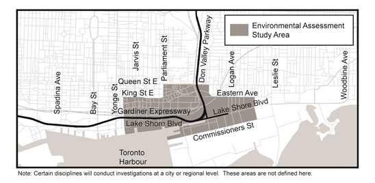gardiner express environmtal assessment study map