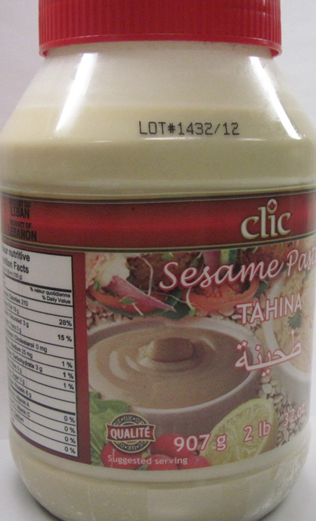 Clic Sesame Paste Tahina 907 grams / Clic Pâte de sésame Tahina 907 grammes