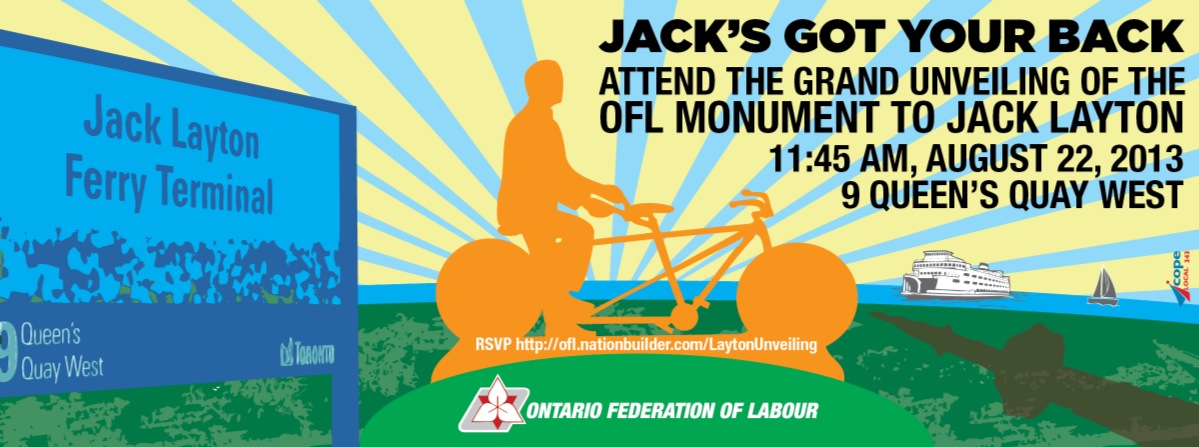 Ontario Federation of Labour (OFL)'s image: Unveiling of the OFL Jack Layton Statue, August 22, 2013