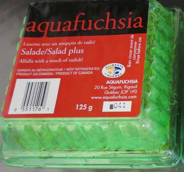 Aquafuchsia: Salad Plus – Alfalfa with a touch of radish! – 125 g / Aquafuchsia : Salade Plus – Luzerne avec un soupçon de radis! – 125 g
