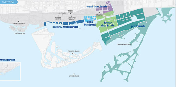 Waterfront Toronto's map