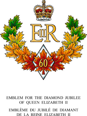  The Diamond Jubilee Flag consists of a white flag bearing the Queen Elizabeth Diamond Jubilee Emblem in the centre. It is modeled on the 2002 Golden Jubilee Flag. 