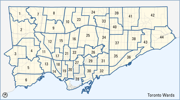 Toronto Wards map January 2015